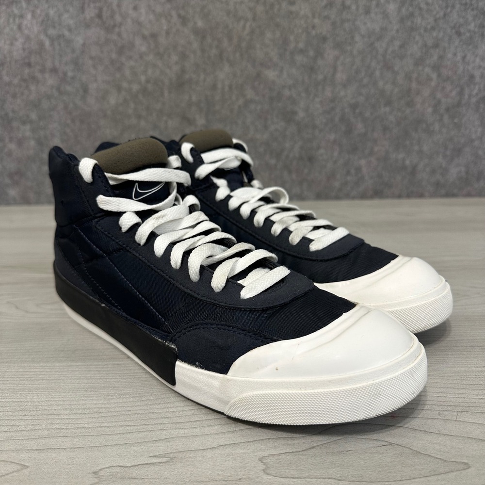 Nike Drop-Type Mid Mens 7.5 Shoes Dark Obsidian BQ5190-400 Nylon Bumper